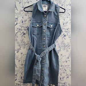 Denim Button-Front Jeans Dress - Blue